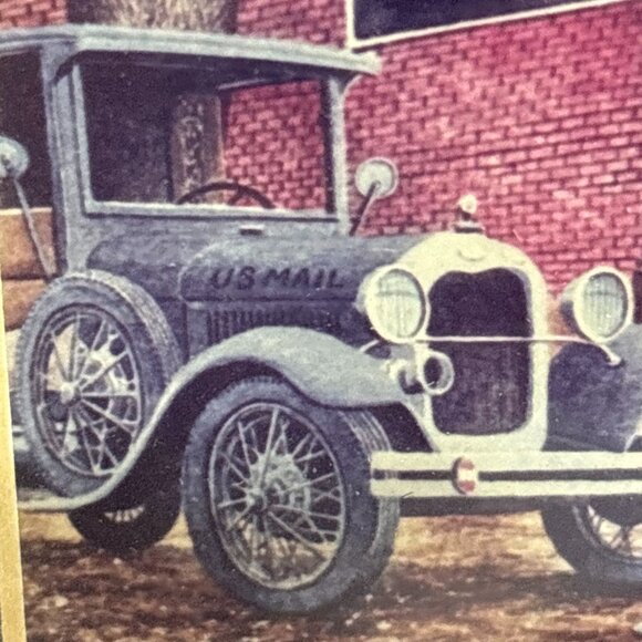 Vintage Coca Cola Wall Decor Picture Wood Frame Gas Station Classic Car 7" - Picture 7 of 13